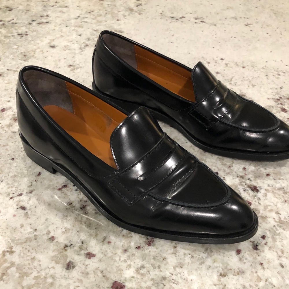 Everlane Black Patent Leather Penny Loafers